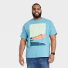 Men's Big & Tall Short Sleeve Graphic T-shirt - Goodfellow & Co Turquoise Blue