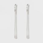 Silver Plated Polished Bar Dangle Earrings - A New Day Silver Gray,