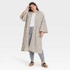 Women's Plus Size Yarn Dye Kimono - Universal Thread Oatmeal Heather