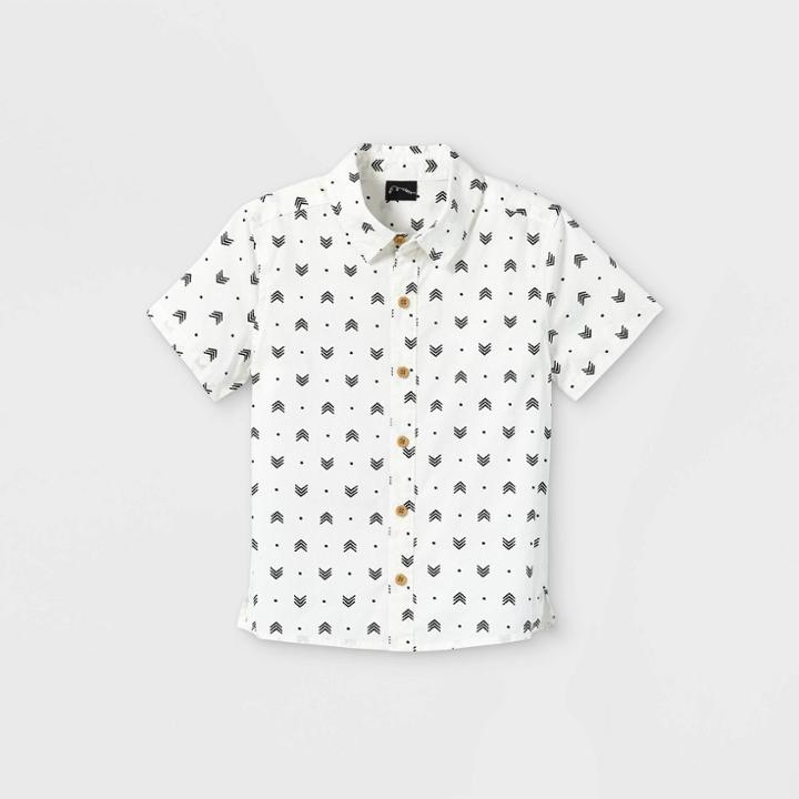 Toddler Boys' 'arrows' Button-down Shirt - Art Class White