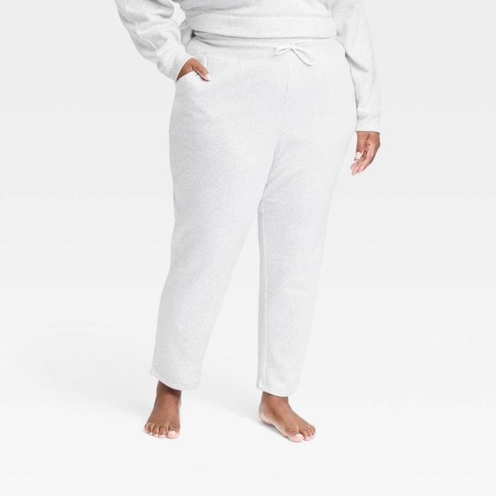 Women's Plus Size Fleece Tapered Leg Pants - All In Motion Heathered Gray