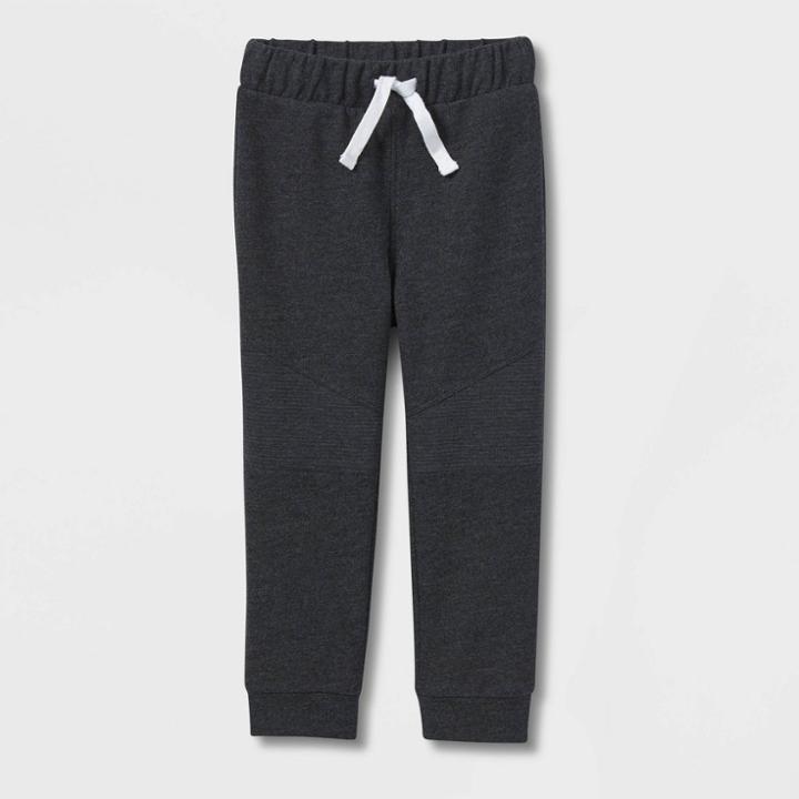 Toddler Boys' French Terry Knit Pull-on Moto Jogger Pants - Cat & Jack Black