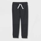 Toddler Boys' French Terry Knit Pull-on Moto Jogger Pants - Cat & Jack Black