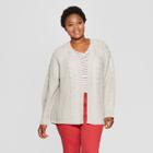 Women's Plus Size Cable Cardigan - Universal Thread Oatmeal