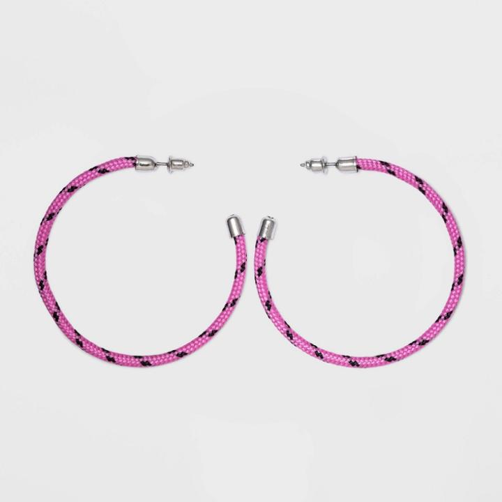 Corded Hoop Earrings - Wild Fable Fuchsia, Pink