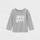 Toddler Adaptive 'snow Happy' Long Sleeve Graphic T-shirt - Cat & Jack Gray
