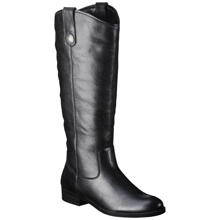 Merona Women's Kasia Leather Riding Boots - Black 7.5w, Size: