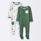Baby 2pk 'little Cub' Elevated Sleep N' Play With Hat - Cloud Island Olive Green
