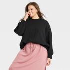 Women's Plus Size Quilted Sweatshirt - A New Day Black