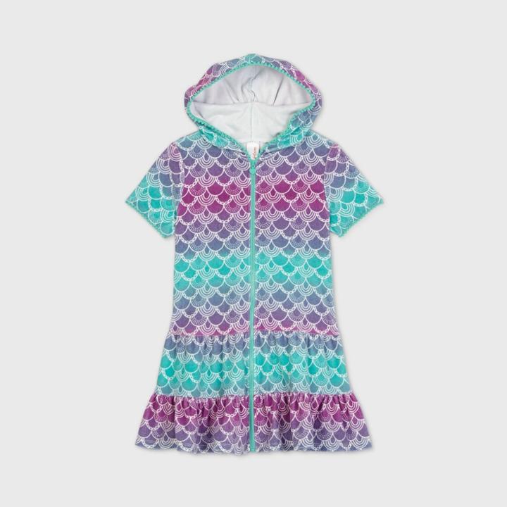Girls' Mermaid Scale Hooded Cover Up - Cat & Jack Navy