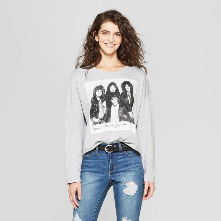 Bravado Women's Queen Long Sleeve Crop T-shirt Gray