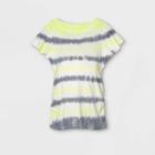 Maternity Tie-dye Flutter Short Sleeve Knit Top - Isabel Maternity By Ingrid & Isabel White