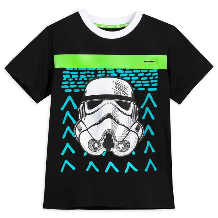 Boys' Star Wars Stormtrooper Short Sleeve T-shirt - Xs - Disney Store, Black/green/white