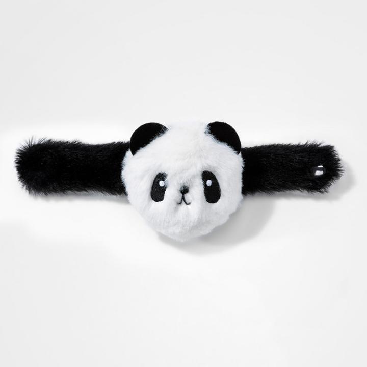 Girls' Faux Fur Panda Cuff Bracelet - Cat & Jack Black/white