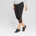 Maternity Mesh Active Capri Leggings - Isabel Maternity By Ingrid & Isabel Black
