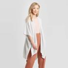 Women's Knit Lurex Ruana - A New Day White One Size, Women's