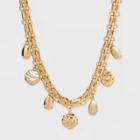 Smooth And Molten Texture Charm Chain Necklace - A New Day