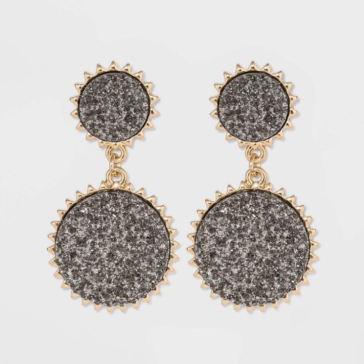 Sugarfix By Baublebar Galactic Druzy Drop Earrings - Silver, Women's