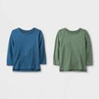 Toddler Boys' 2pk Long Sleeve T-shirts - Cat & Jack Blue/olive