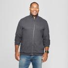 Men's Tall Regular Fit Long Sleeve Mock Collar Fleece Zip-up Sweatshirt - Goodfellow & Co Charcoal (grey)