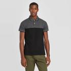Men's Color Block Slim Fit Short Sleeve Pique Polo Shirt - Goodfellow & Co Black S, Men's,