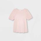 Maternity Eyelet Short Sleeve Knit Blouse - Isabel Maternity By Ingrid & Isabel Pink