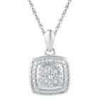 Target 1/20 Ct. T.w. Round Diamond Miracle Set Square Fashion Pendant In Sterling Silver (ij-i2-i3), Women's, White