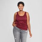 Women's Plus Size Slim Fit Perfect Tank - Ava & Viv Burgundy (red)