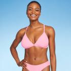Juniors' Terry Triangle Bikini Top - Xhilaration Light Pink D/dd Cup