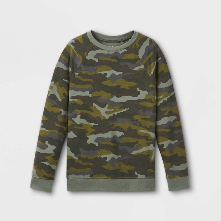 Boys' Camo Print Sweatshirt - Cat & Jack Green