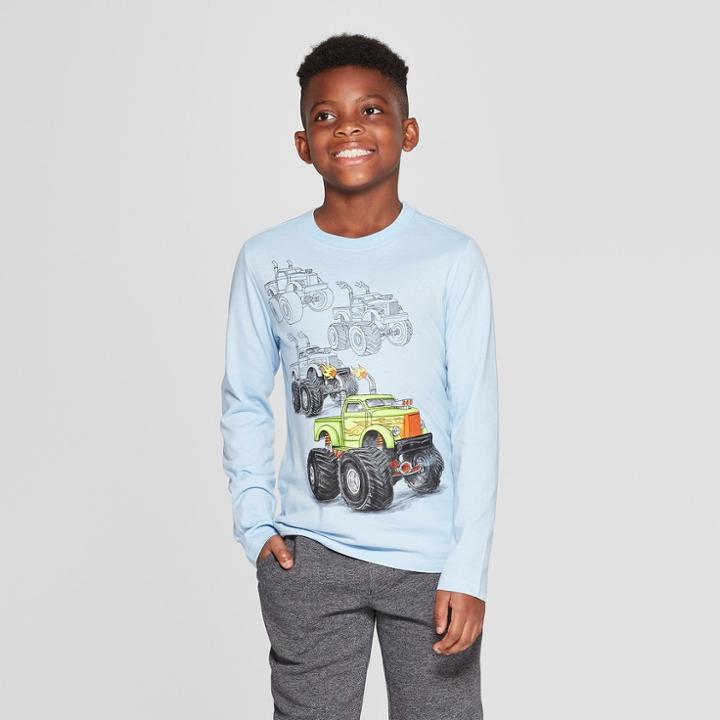 Boys' Long Sleeve Trucks Graphic T-shirt - Cat & Jack