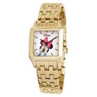Disney Minnie Mouse Link Watch With White Dial - Gold, Women's
