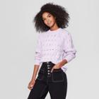 Women's Long Sleeve Crew Neck Cable Sweater - Who What Wear