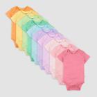 Honest Baby Girls' 10pk Organic Cotton Rainbow Short Sleeve Bodysuit