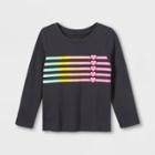 Toddler Girls' Rainbow Heart Long Sleeve Graphic T-shirt - Cat & Jack Dark Gray