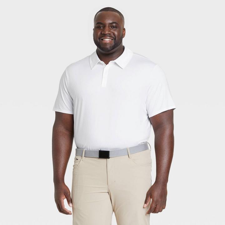 Men's Big & Tall Jersey Polo Shirt - All In Motion White