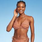 Juniors' Textured Triangle Bikini Top - Xhilaration Multi Stripe D/dd Cup