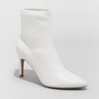 Women's Cady Stiletto Sock Booties - A New Day White