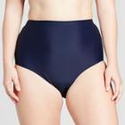 Costa Del Sol Women's Plus Size High Waist Bikini Bottom - Navy