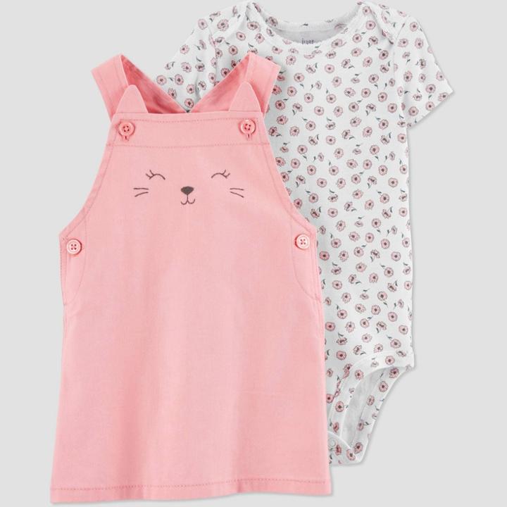 Carter's Just One You Baby Girls' Cat Top & Bottom Set - Pink Newborn