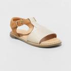 Toddler Girls' Kinsley Glitter Ankle Strap Sandals - Cat & Jack Cognac