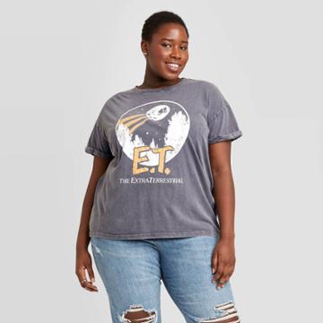 Nbcuniversal Women's Nbc Universal Et Plus Size Short Sleeve Graphic T-shirt - Gray