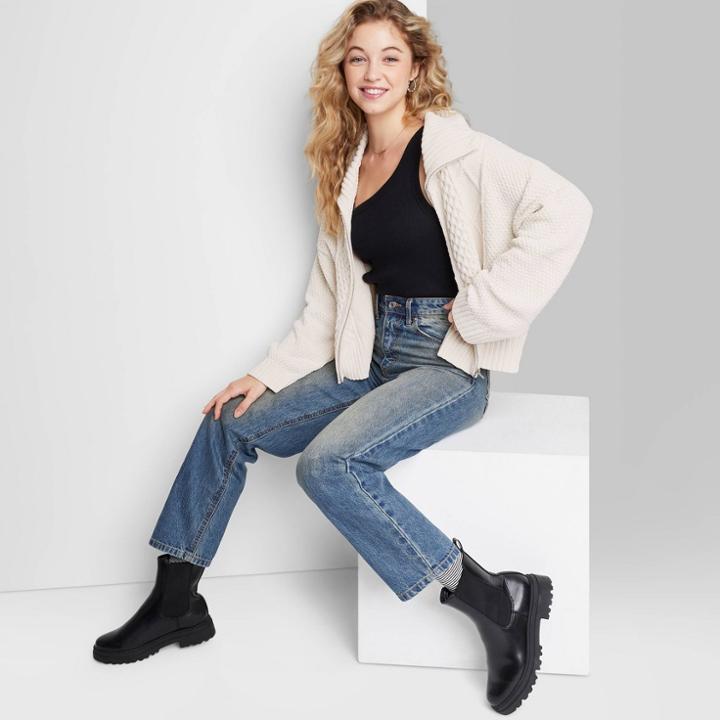 Women's Zip-up Cardigan - Wild Fable Almond