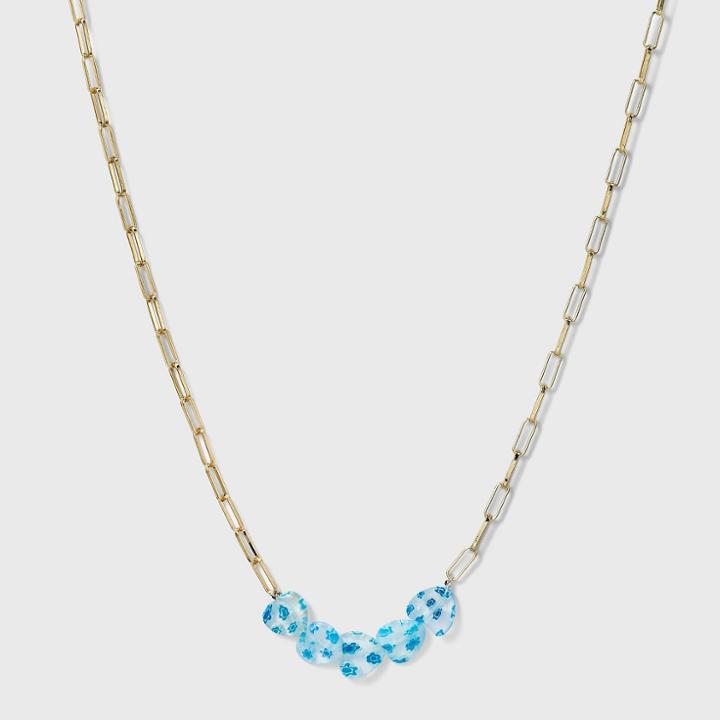 Sugarfix By Baublebar Floral Heart Link Chain Necklace - Blue