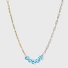 Sugarfix By Baublebar Floral Heart Link Chain Necklace - Blue