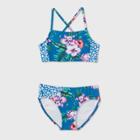 Girls' 2pc Floral Print Bikini Set - Art Class Blue