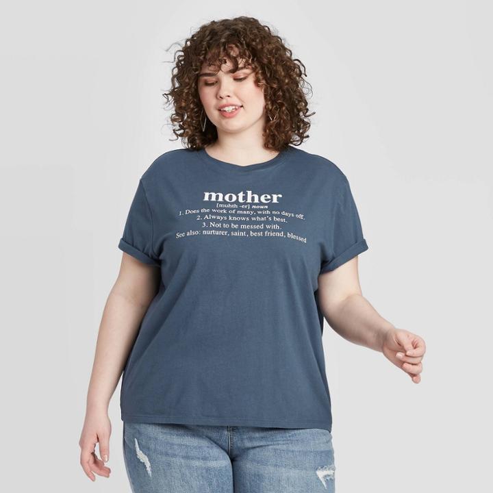 Fifth Sun Women's Plus Size Mother Definition Short Sleeve Graphic T-shirt (juniors') - Blue Stone 3x, Women's,