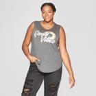 Women's Plus Size Good Vibes Graphic Tank Top - Modern Lux (juniors') - Charcoal