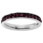 Journee Collection 3/5 Ct. T.w. Round-cut Cz Birthstone Eternity Channel Set Band In Sterling Silver - Light Purple,