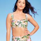 Women's Botanical Floral Print Bikini Top - Kona Sol